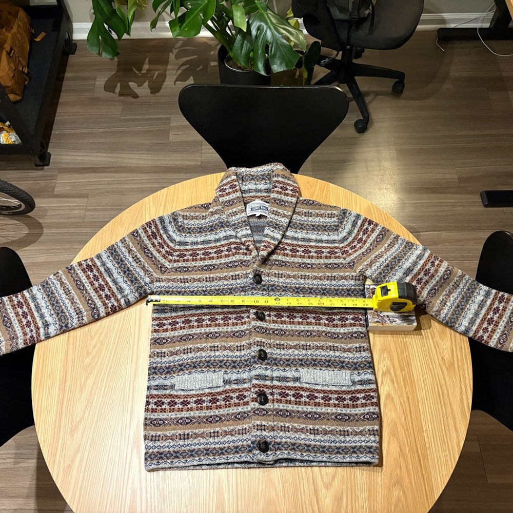 Wool Blend Fair Isle Cardigan Sweater - Picture 6 of 8